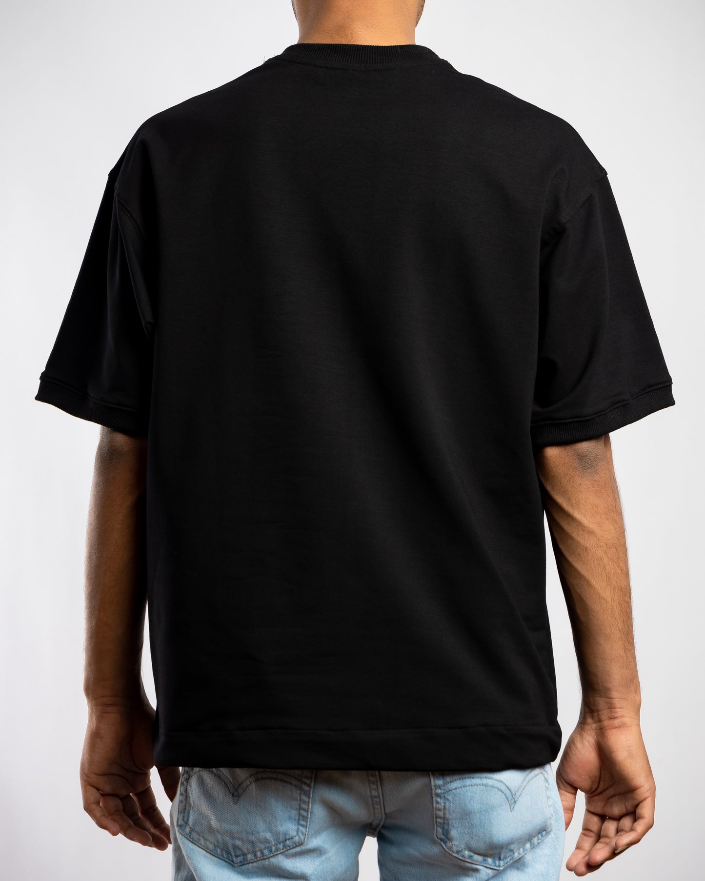 Black loose fit plain t-shirt